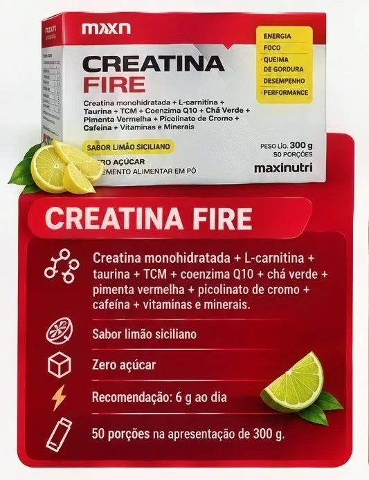 Creatina MXN Fire sachê 30 × 6 g